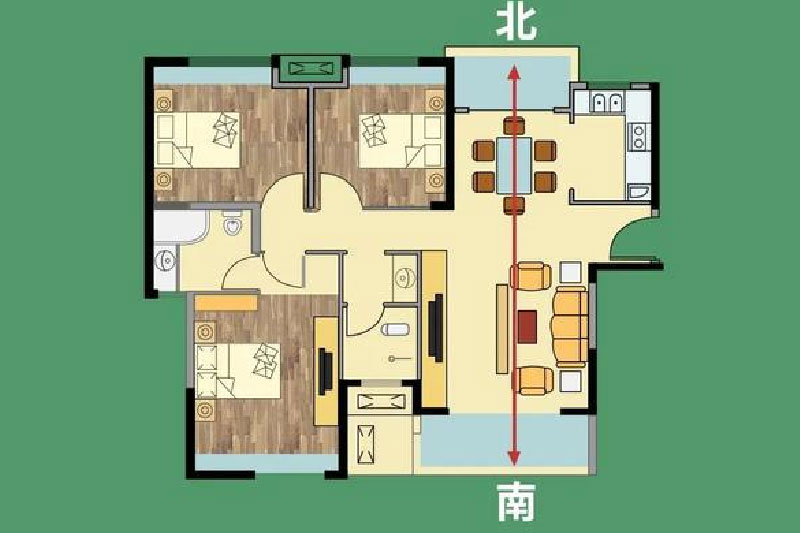 南北通透的户型