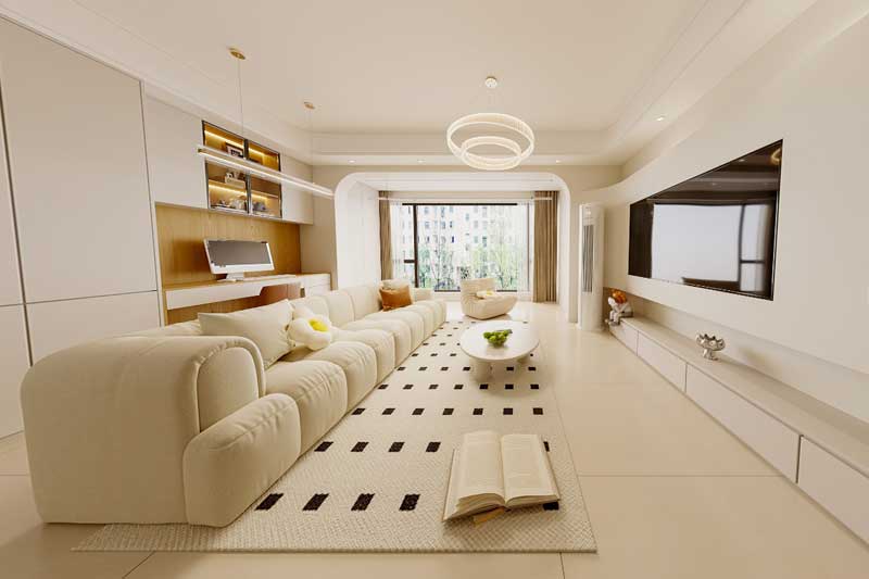 重庆中国铁建元时代装修奶油风三