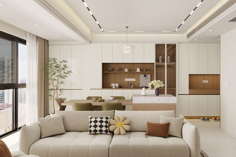 重庆中建光屿装修奶油风格三室两