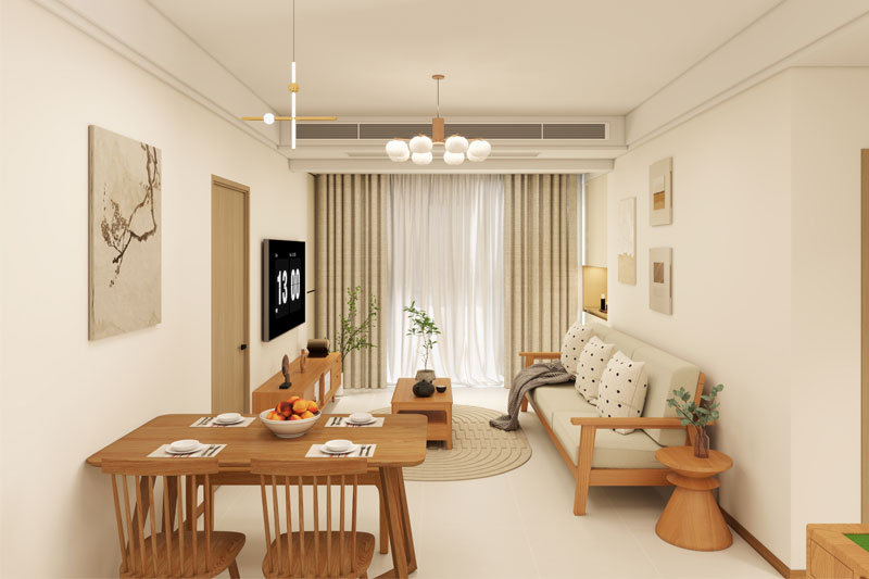 重庆中建光屿现代原木风格三室两厅